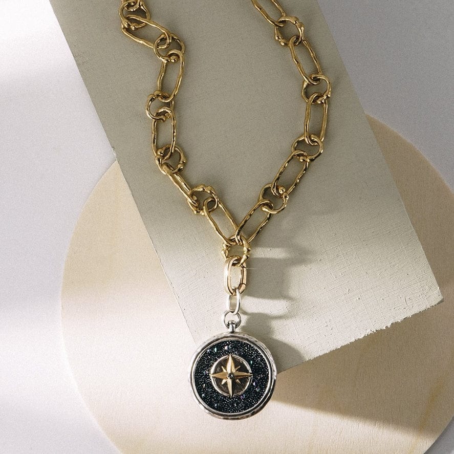 Waxing Poetic Waxing Poetic Inner Compass Pendant On the Desire Is Doing Necklace 20" - Little Miss Muffin Children & Home