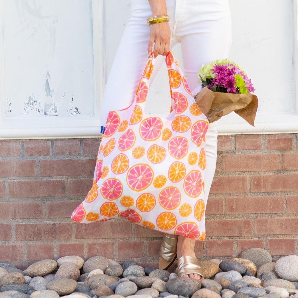 Rock Flower Paper Rock Flower Paper Citrus Red Blu Bag Reusable Shopper Tote - Little Miss Muffin Children & Home