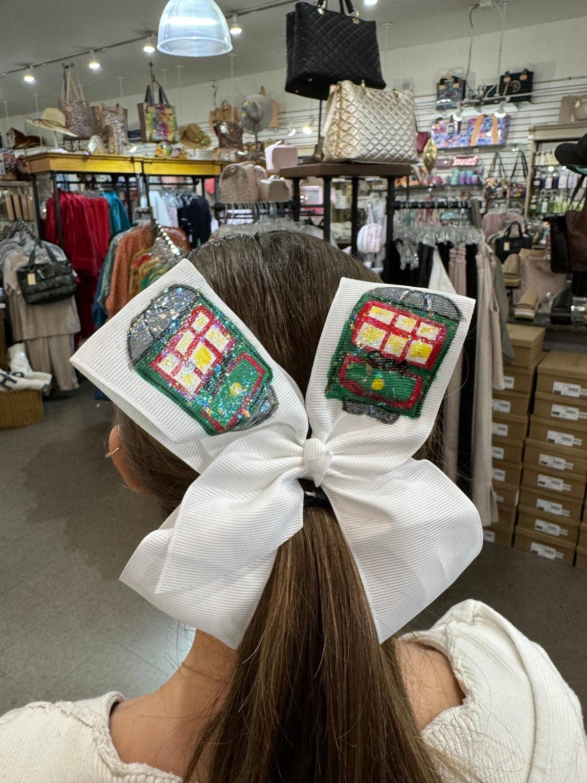 Heidi Davis Heidi Davis Streetcar Hand Painted Glitter Bow - Little Miss Muffin Children & Home