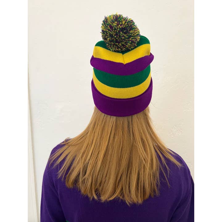 Adult Rugby Beanie with Pom Pom
