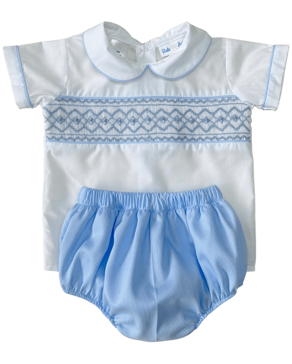 Lulu Bebe Lulu Bebe Geo Smocked Champ Bloomer Set - Little Miss Muffin Children & Home