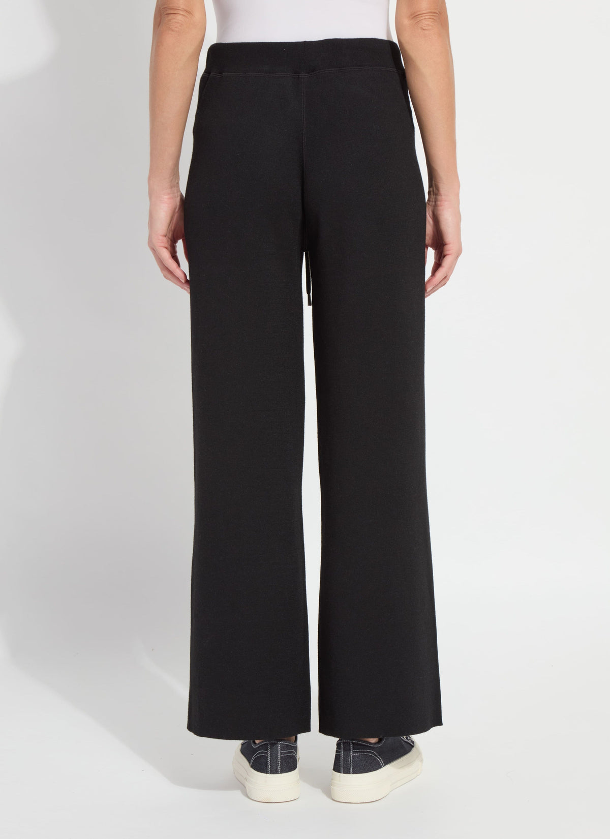 Lyssé Odessa Reversible Knit Wide-Leg Lounge Pants – Black/Pearl Grey Melange
