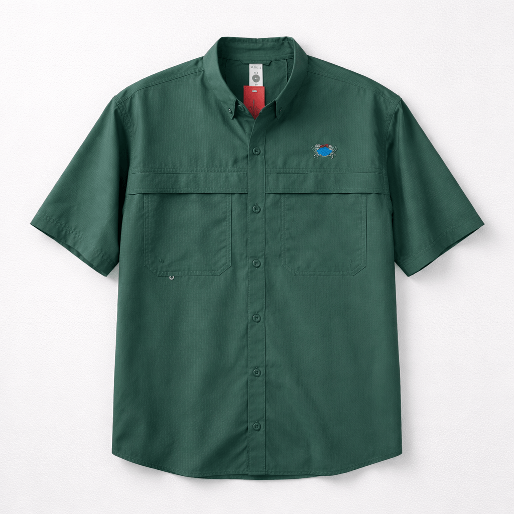 Men's Sun Protection Fishing Shirt Blue Crab