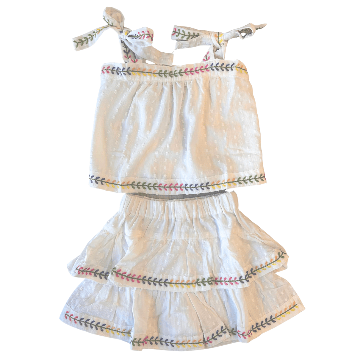 White Swiss Dot Del Mar Top