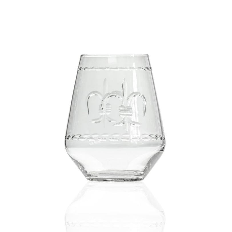 Rolf Glass Rolf Glass Fleur De Lis 18oz Stemless Wine Tumbler - Little Miss Muffin Children & Home