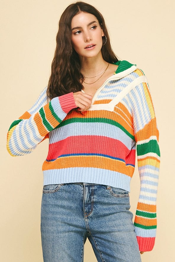 Pinch Multi Color Half Zip Pullover Sweater - Little Miss Muffin Children & Home