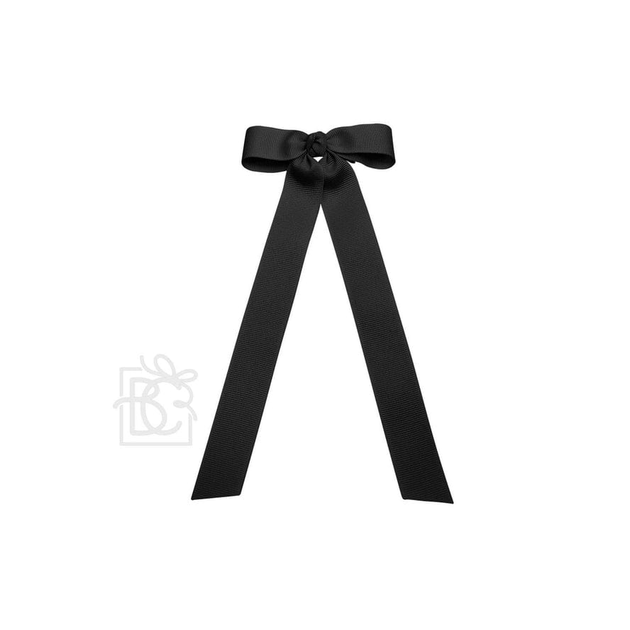 Beyond Creations 3.5" Flat Bow with 7" Streamers on Alligator Clip in Black - Little Miss Muffin Children & Home
