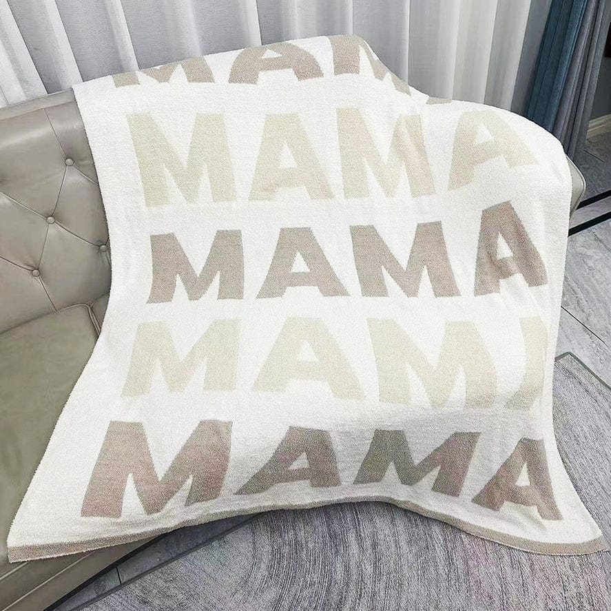 Fashion City MAMA Repeating Text Print Soft Throw Blanket - Little Miss Muffin Children & Home