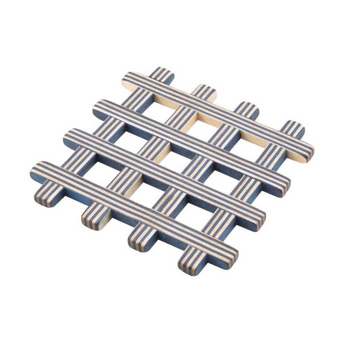 Island Bamboo Blue Stripe Pakka Coasters, Set of 4 - Little Miss Muffin Children & Home