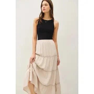 Be Cool Be Cool Tiered Maxi Skirt in Stone - Little Miss Muffin Children & Home