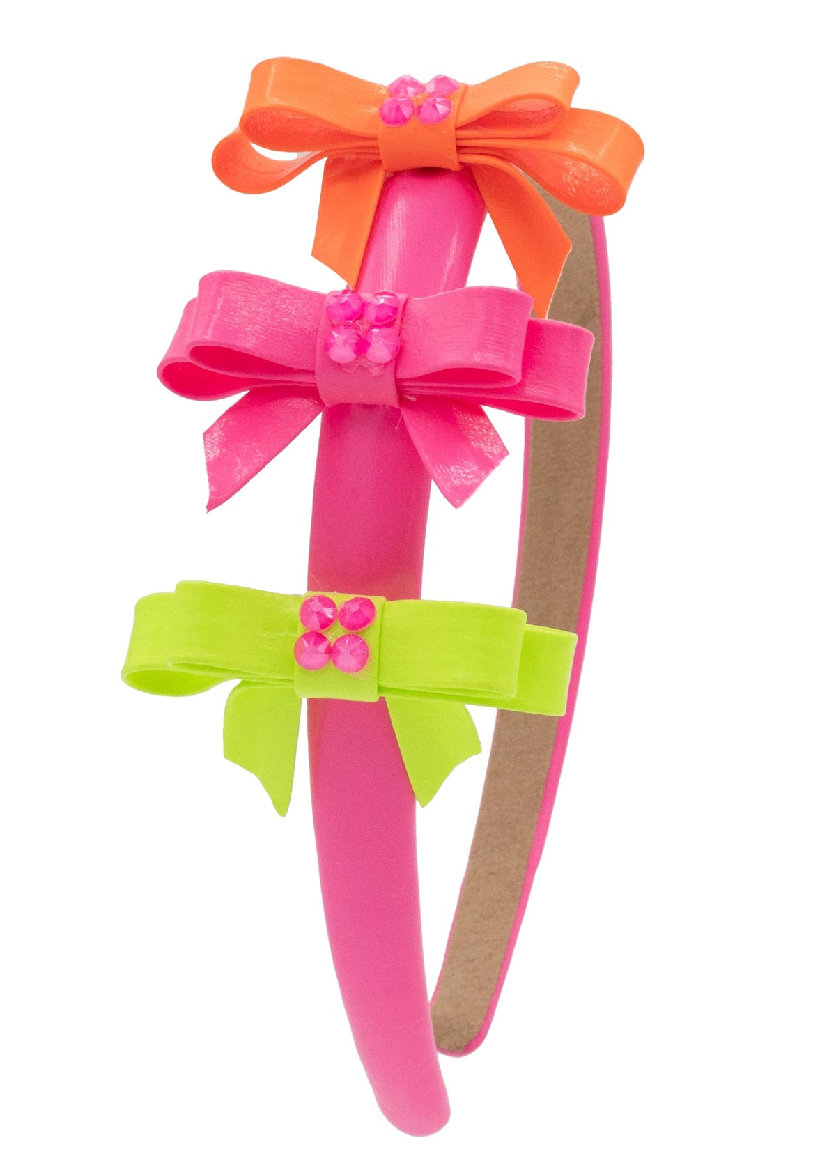 Crystalized 3 Bows Patent Leather Headband