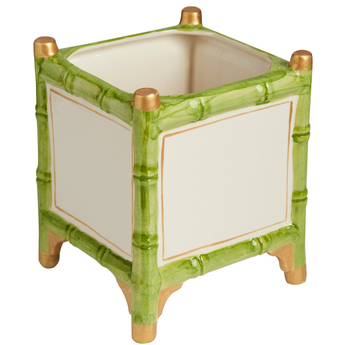 Abigail's Home Decor Bamboo Cachepot, Green/Gold, Large - Little Miss Muffin Children & Home