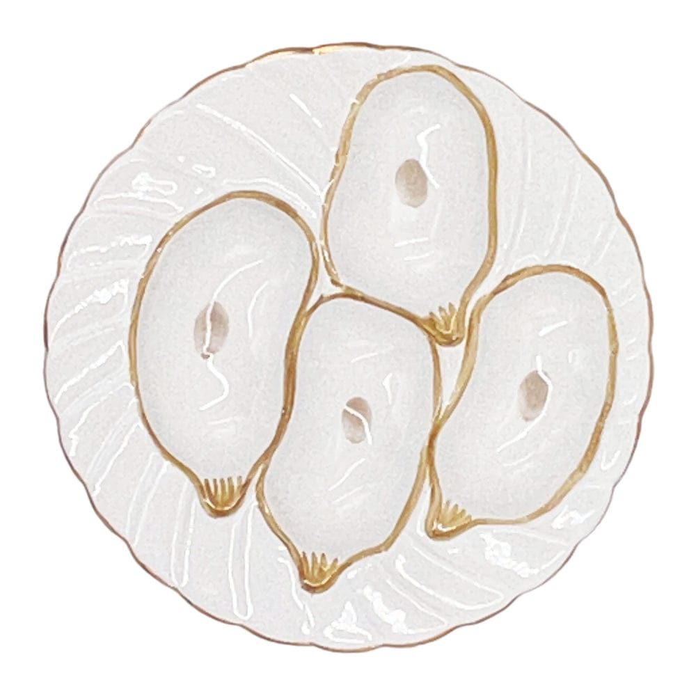 Abigail's Home Decor Abigails Oyster Plate, White with Gold Detailing - Little Miss Muffin Children & Home