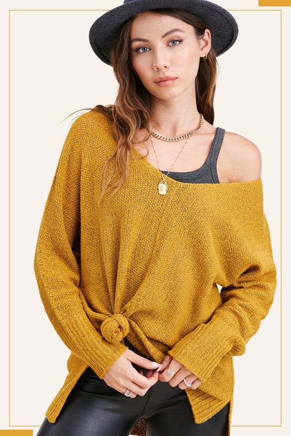 oversized mustard yellow slouchy sweater
