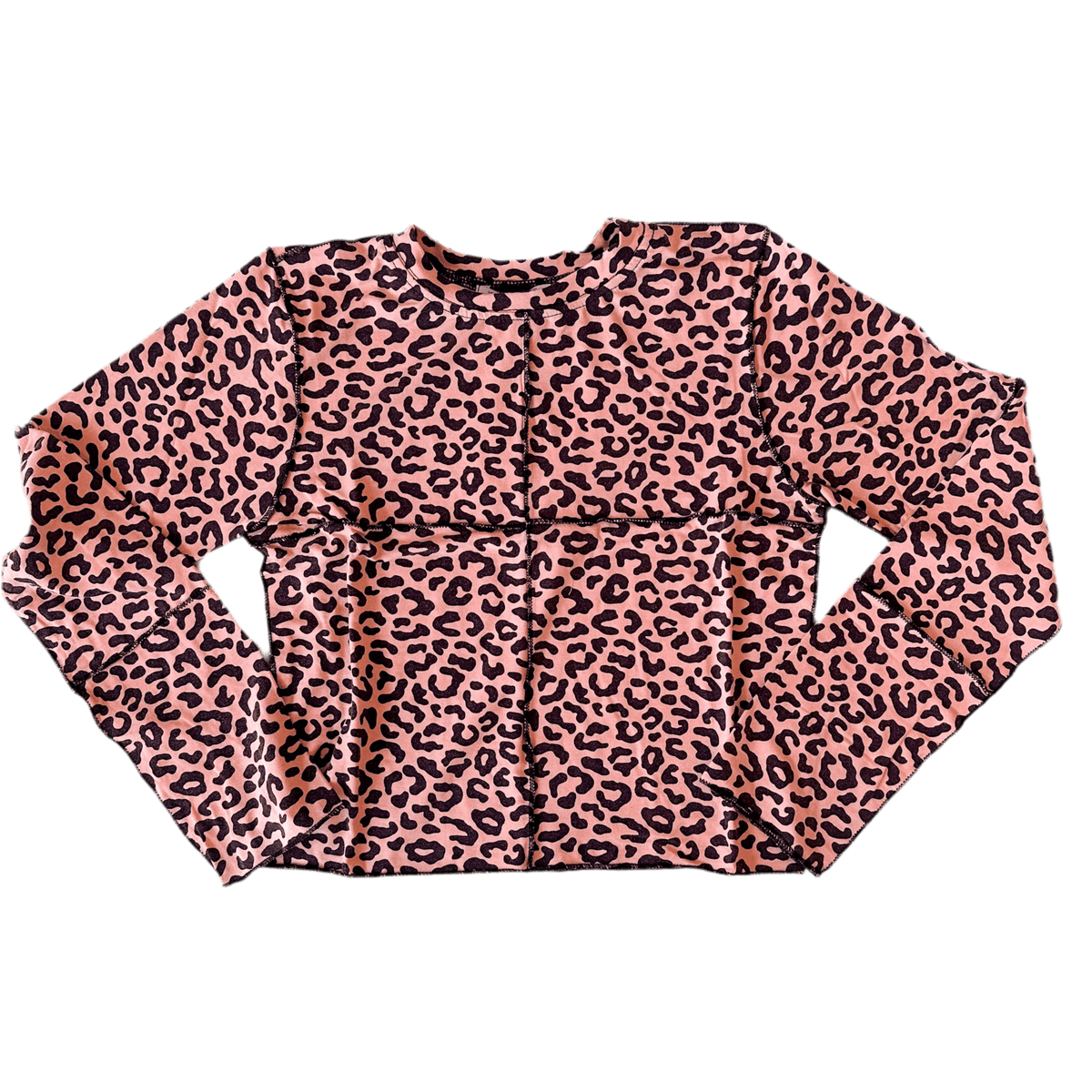 pink leopard print top