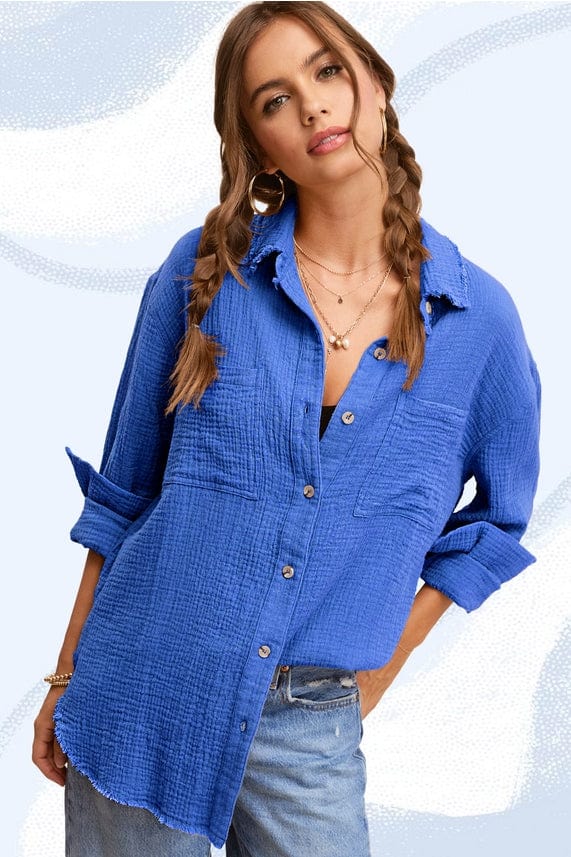 La Miel La Miel Button Down Gauze Shirt - Little Miss Muffin Children & Home