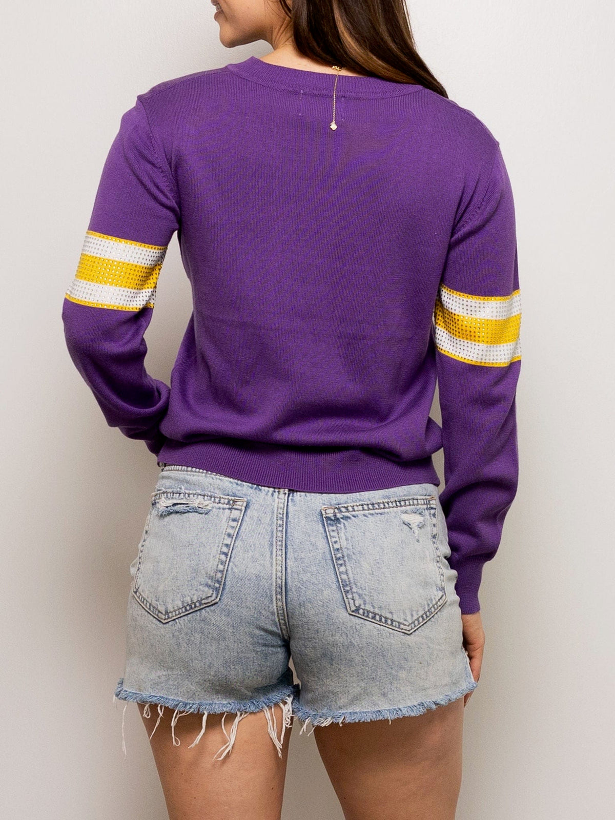 Sparkle City Sparkle City Women's Purple Tigers Jersey Sweater - Little Miss Muffin Children & Home