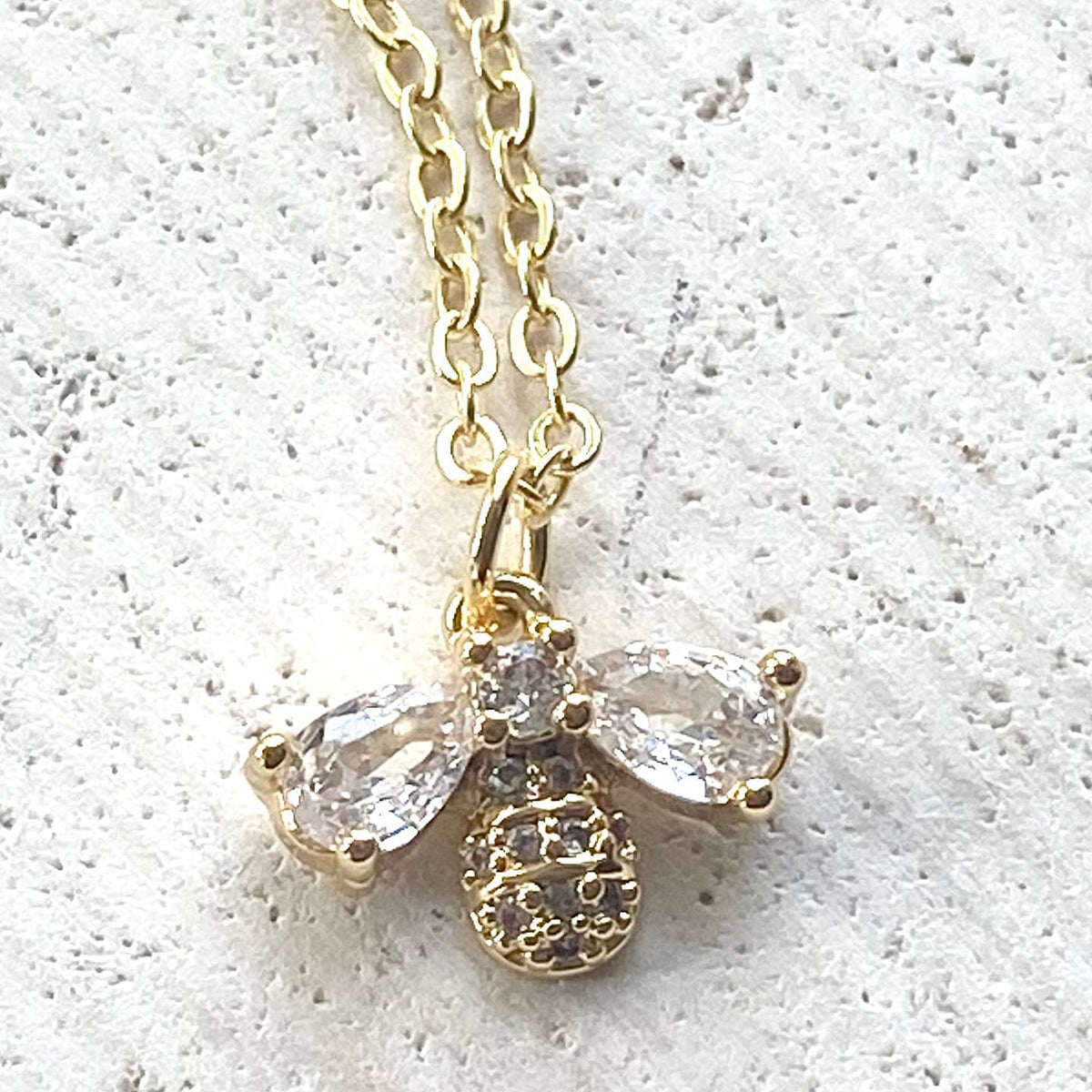 VB&CO Designs Handmade Jewelry Bee Necklace Dainty Jewelry Crystal Gold Necklace - Little Miss Muffin Children & Home