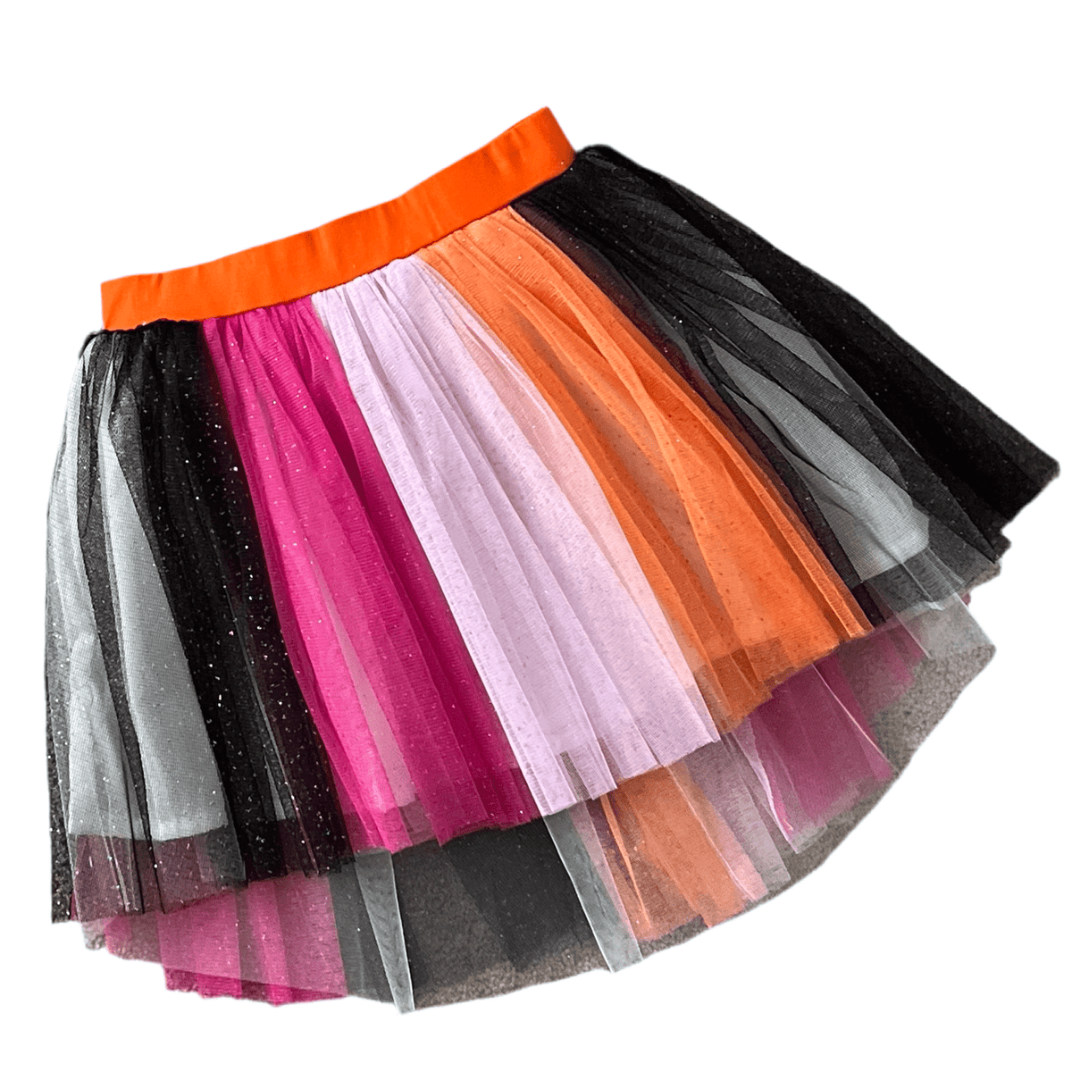 Girls' multicolor glitter hi-lo tulle skirt