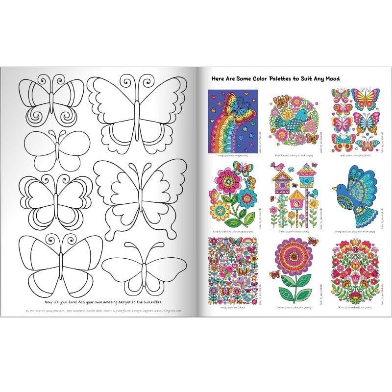 Wellspring Wellspring Notebook Doodles Birds & Blooms Coloring Book - Little Miss Muffin Children & Home