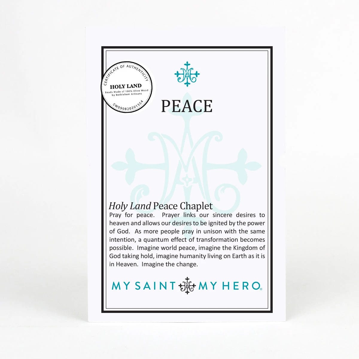 My Saint My Hero My Saint My Hero Peace Olive Wood Rosary Chaplet - Little Miss Muffin Children & Home
