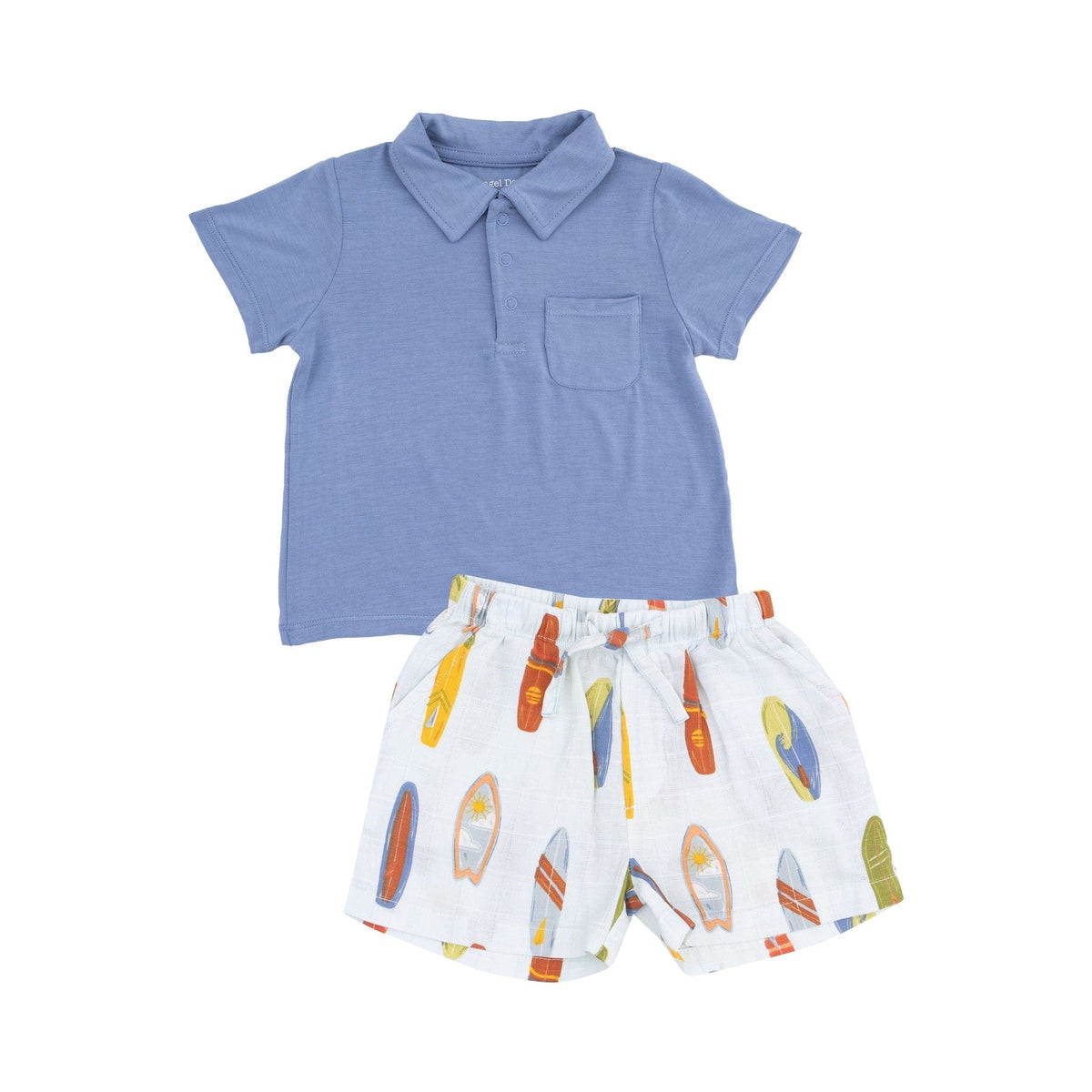 Angel Dear Angel Dear Vintage Surfboards Polo Shirt with Muslin Short - Little Miss Muffin Children & Home