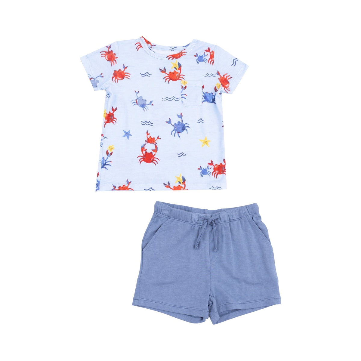 Angel Dear Angel Dear Crayon Crabs Crew Neck Tee And Short - Little Miss Muffin Children & Home