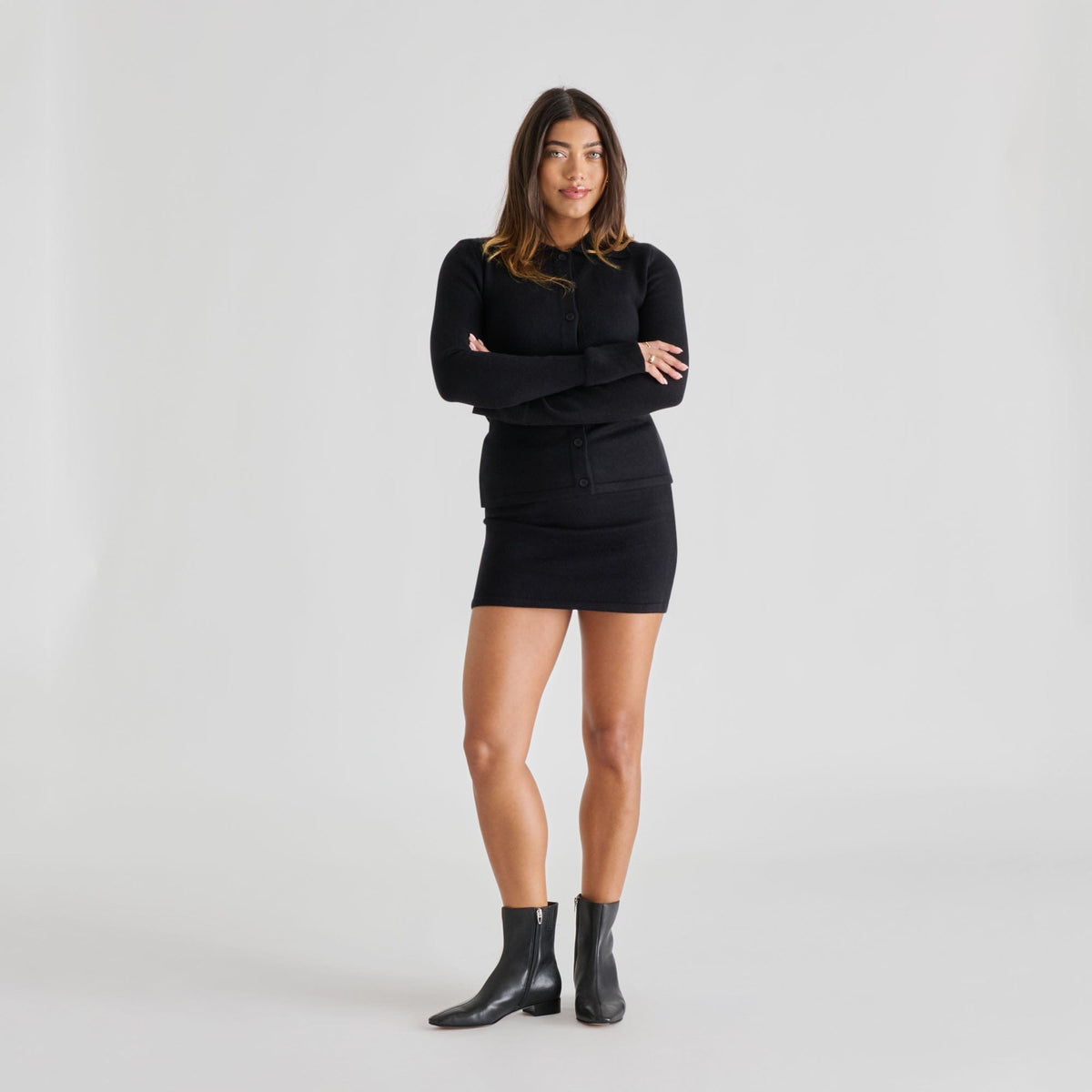 Dolce Vita Tarine Black Leather Ankle Booties