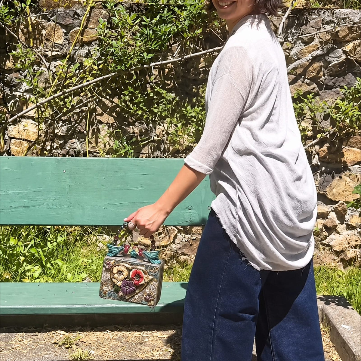 Fluttering Heart top handle handbag by Mary Frances Accessories, view 2