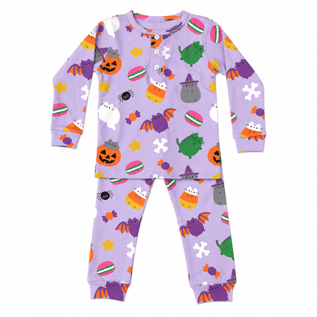 Lulu Bebe Kids’ Halloween Pima Cotton 2-Piece Pajamas – Lavender