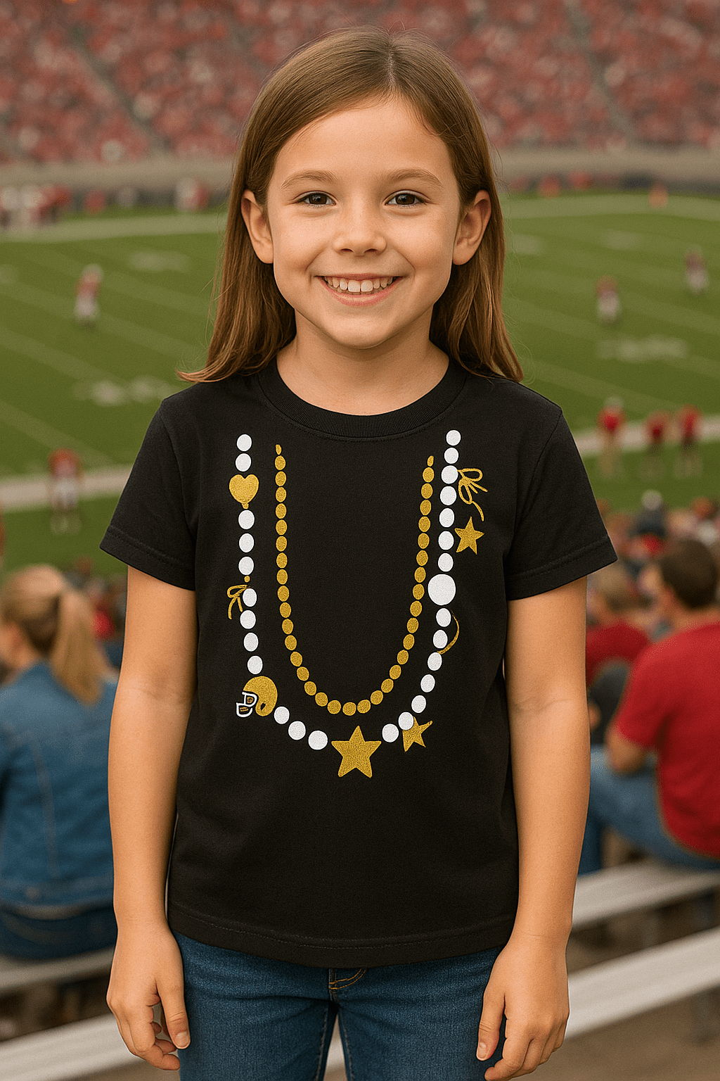Bon Temps Boutique Black & Gold Necklace Tee - Little Miss Muffin Children & Home