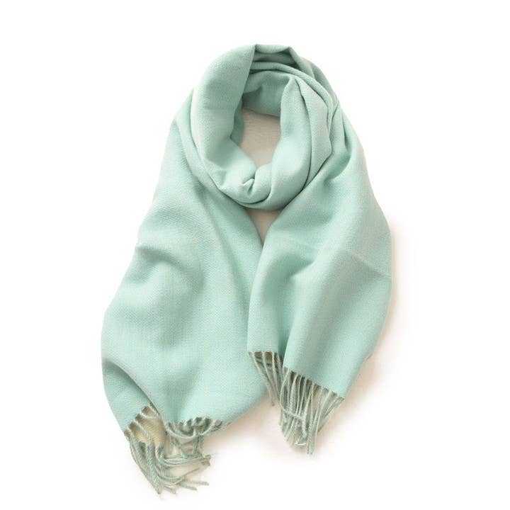 green fringe shawl