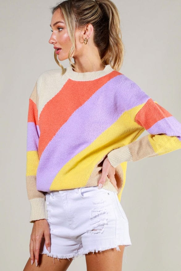 Vine & Love Vine & Love Long Sleeve Color Block Sweater - Little Miss Muffin Children & Home
