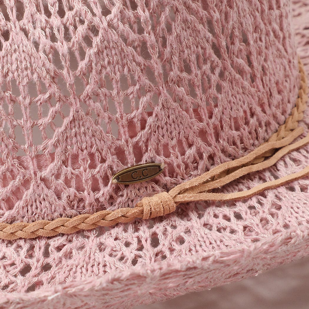 Lace Pattern Braided Band Cowboy Hat display picture 2
