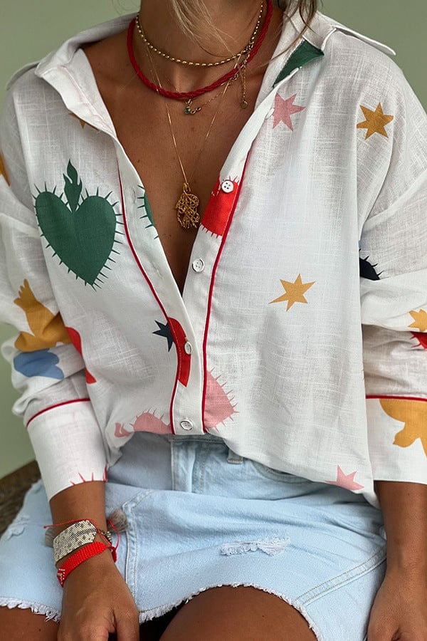Rosa Clothing Rosa Clothing Print Button Down Blouse - Little Miss Muffin Children & Home