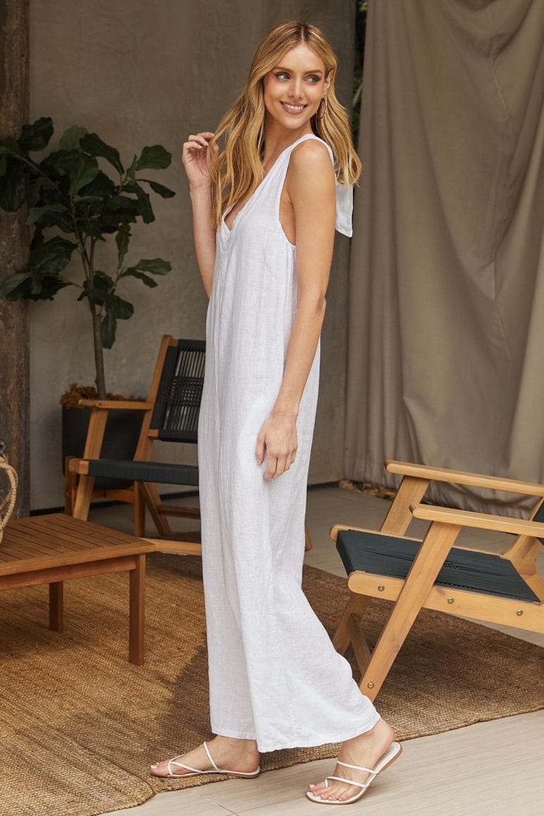 Milio Milano Milio Milano Italian Linen Tie Back Jumpsuit - Little Miss Muffin Children & Home