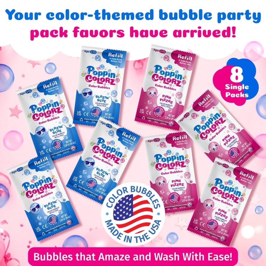 South Beach Bubbles PoppinColorz Color Bubbles 8 Pack Refills - Little Miss Muffin Children & Home