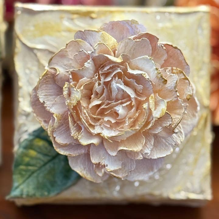 4x4 Clay White Carnation Artwork