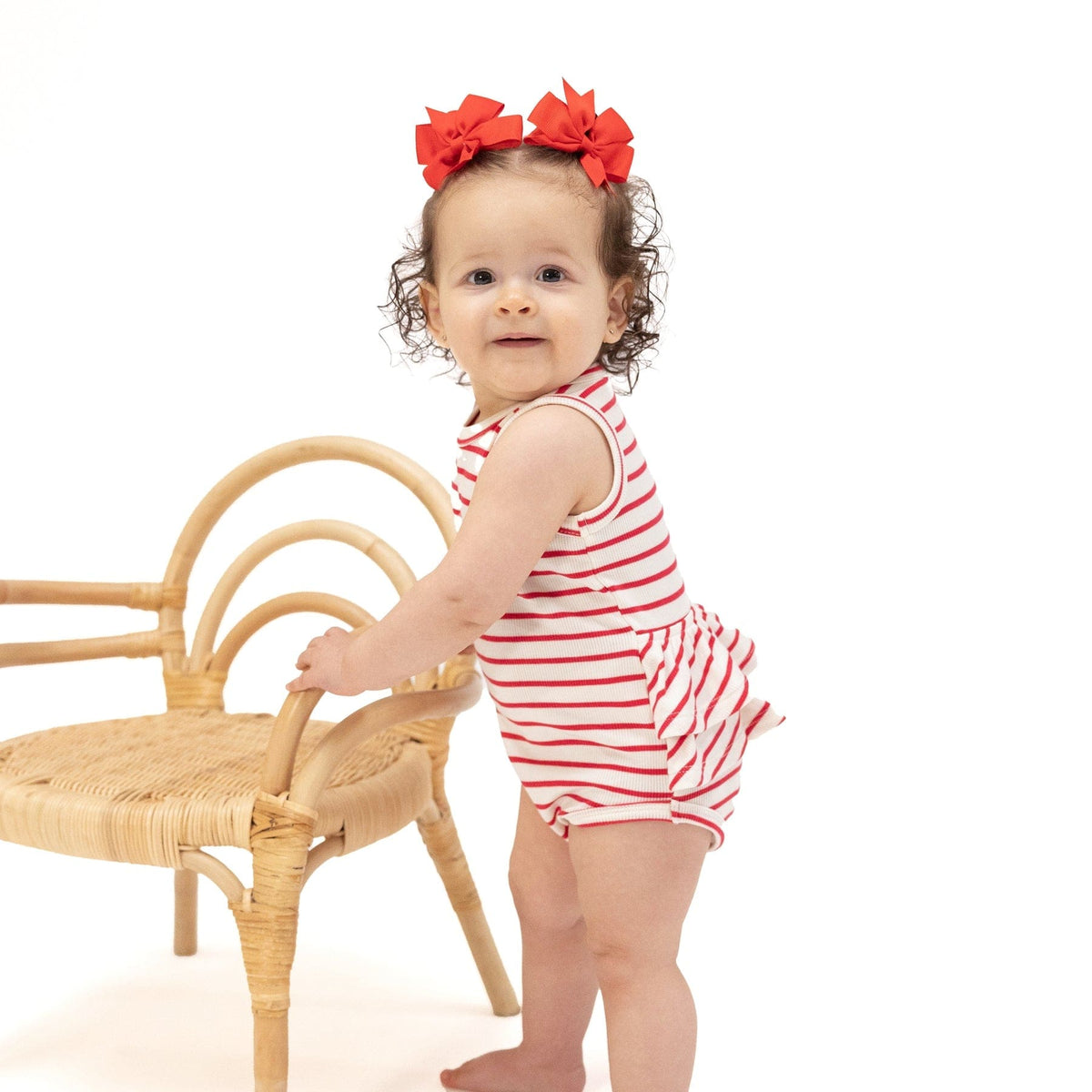 Angel Dear Angel Dear Stripe Vintage Red Ruffle Tank Bubble - Little Miss Muffin Children & Home