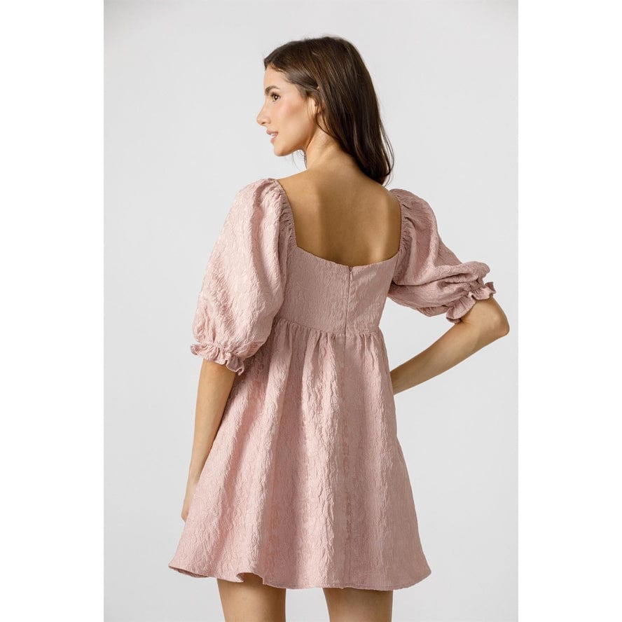 Storia Babydoll Swing Mini Dress with Bow Detail Pink Rose / M Storia Babydoll Swing Mini Dress with Bow Detail Pink Rose / M