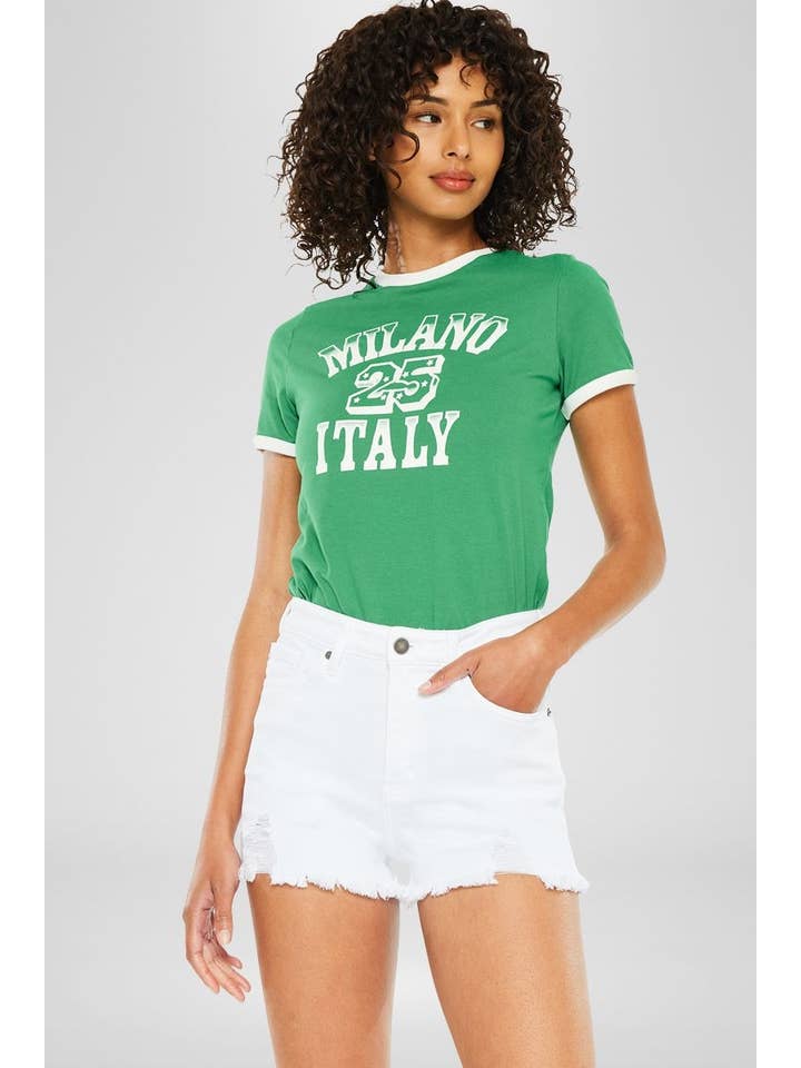 Lorena High Rise White Shorts