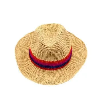 Shebobo Shebobo Coral & Fuschia Crochet Fedora Unisex Straw Hat - Little Miss Muffin Children & Home