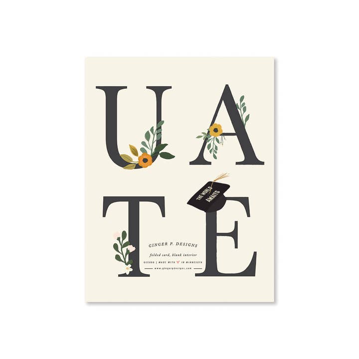 Ginger P Designs Ginger P Designs Grad Floral Greeting Card - Little Miss Muffin Children & Home