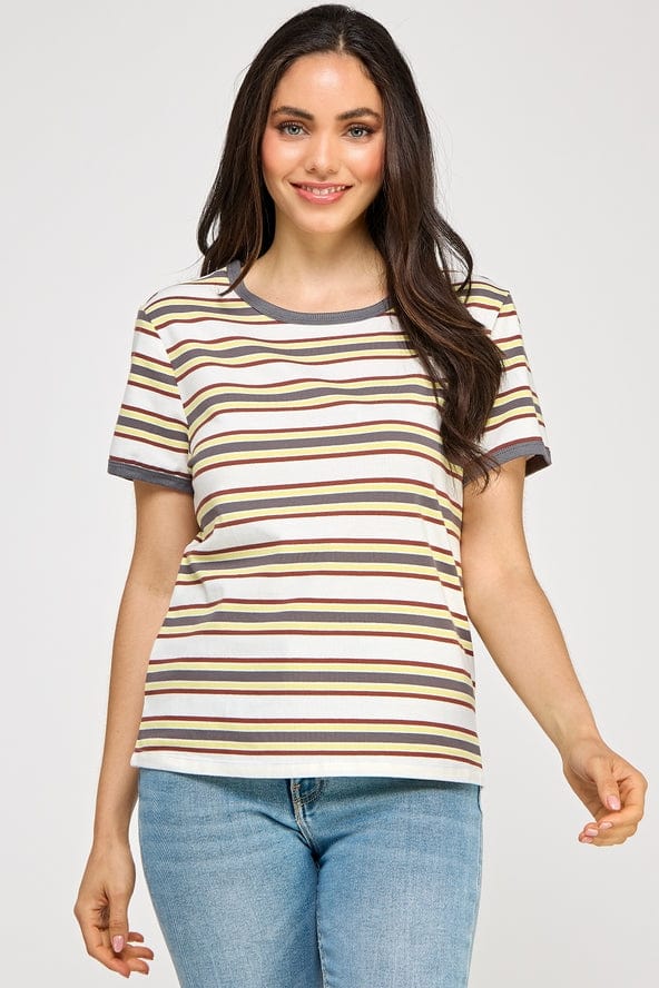 Ellison Striped Crew Neck Tee - Little Miss Muffin Children & Home