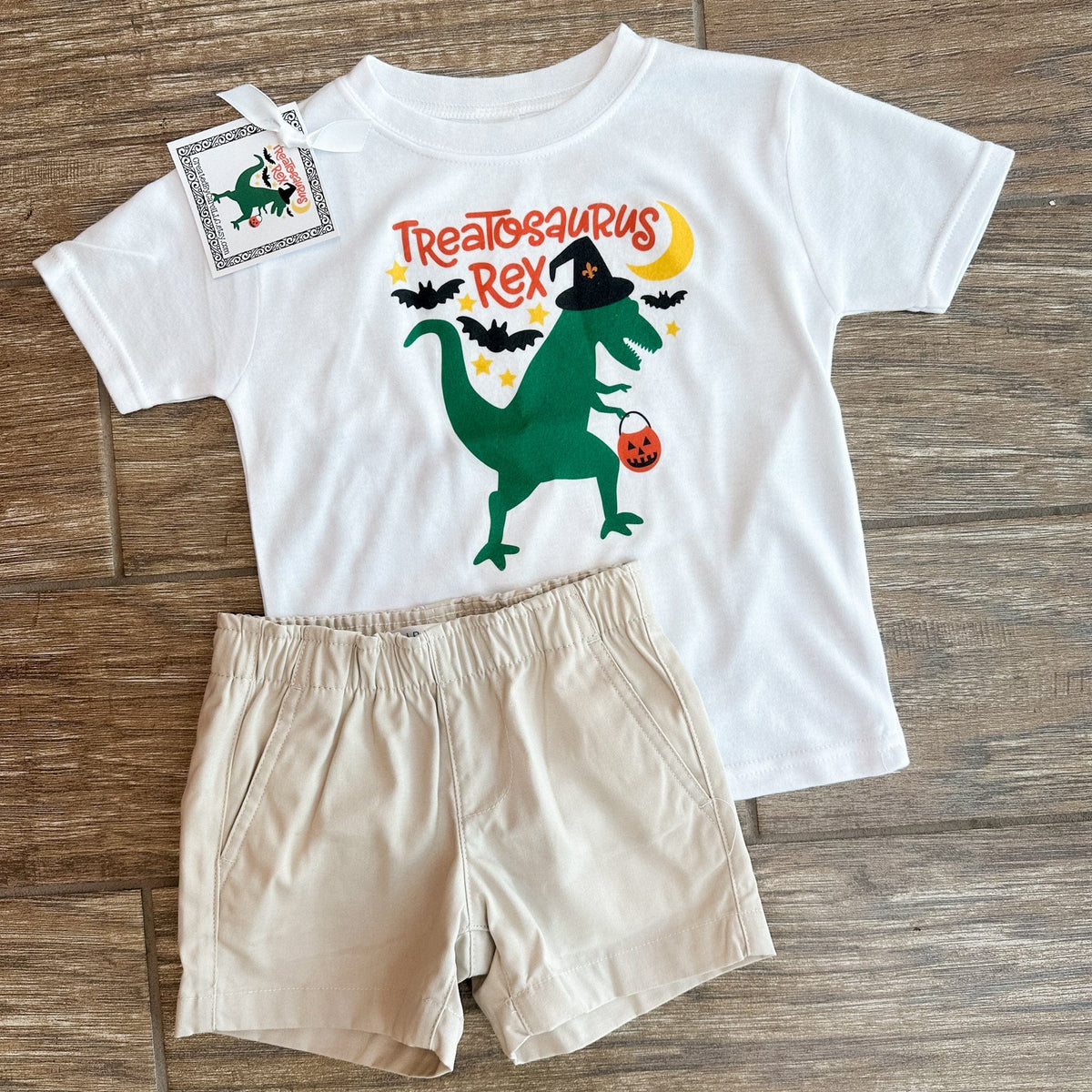Treatasaurus Rex Halloween t-shirt for kids