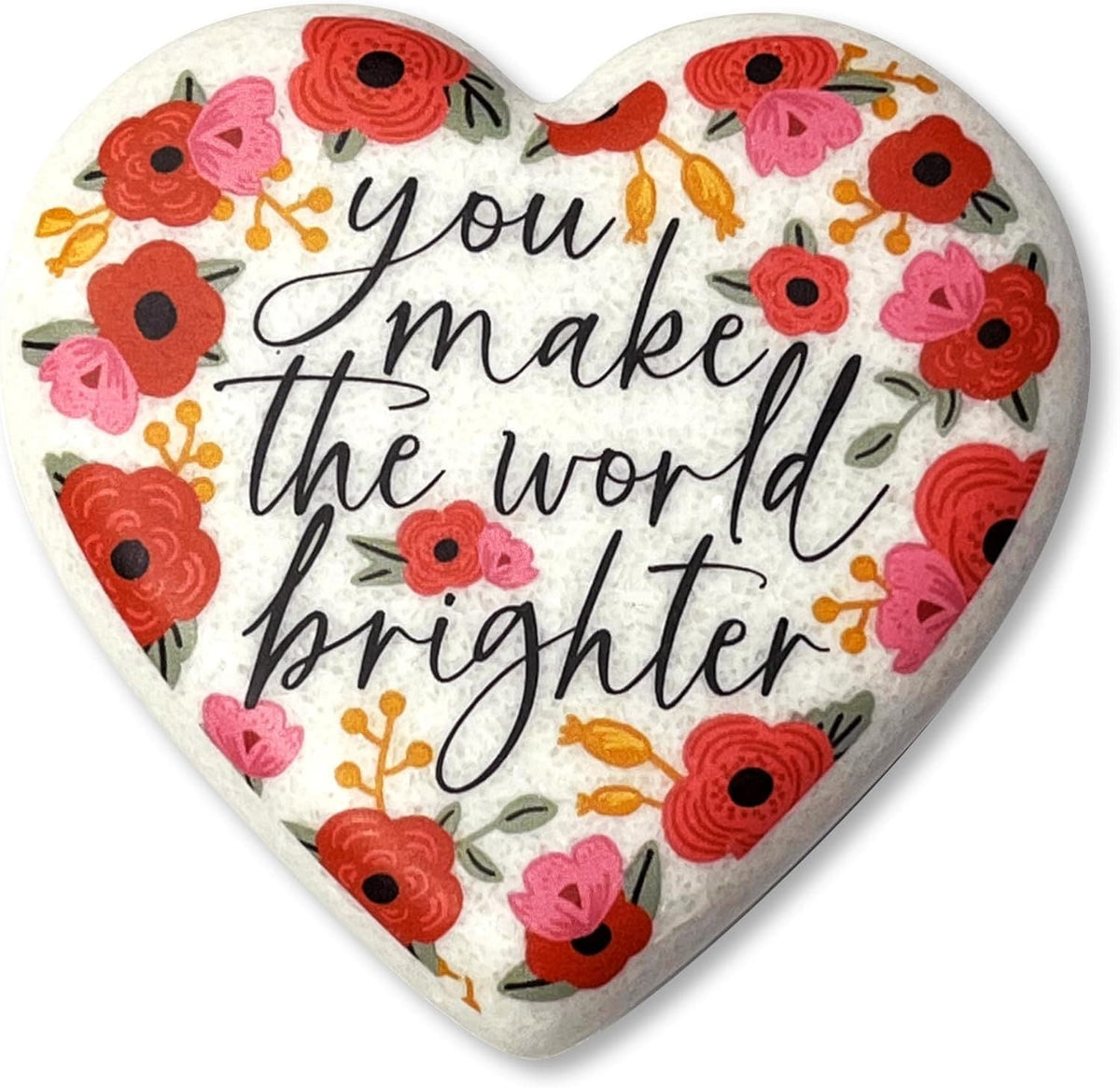Kindness Heart Stone with Floral You Make the World