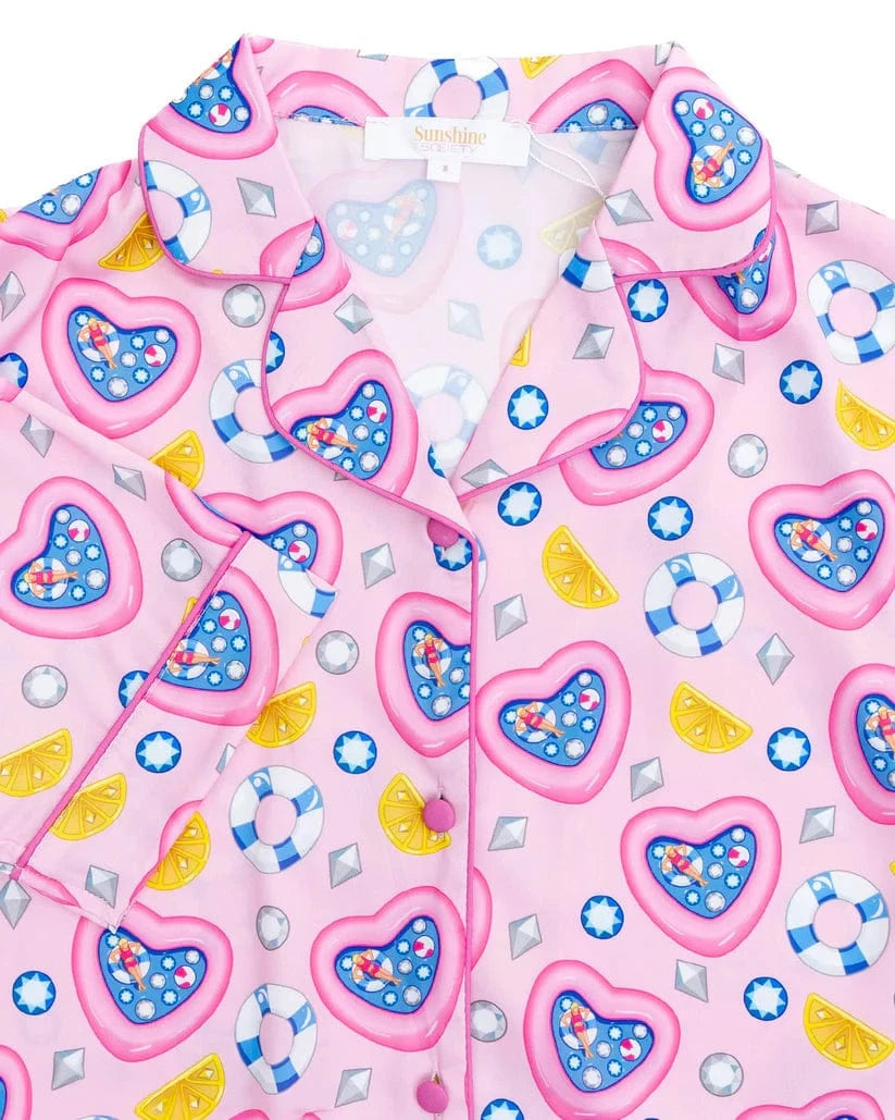 Sunshine Society Sunshine Society Kids Silky Pool Party Short Sleeve with Shorts - Little Miss Muffin Children & Home