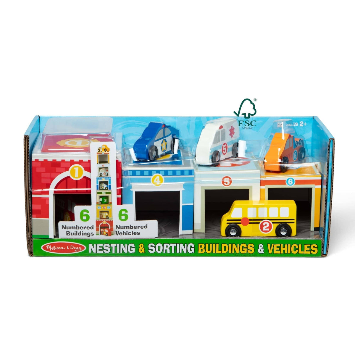 Melissa & Doug Melissa & Doug Nesting & Sorting Buildings & Vehicles - Little Miss Muffin Children & Home