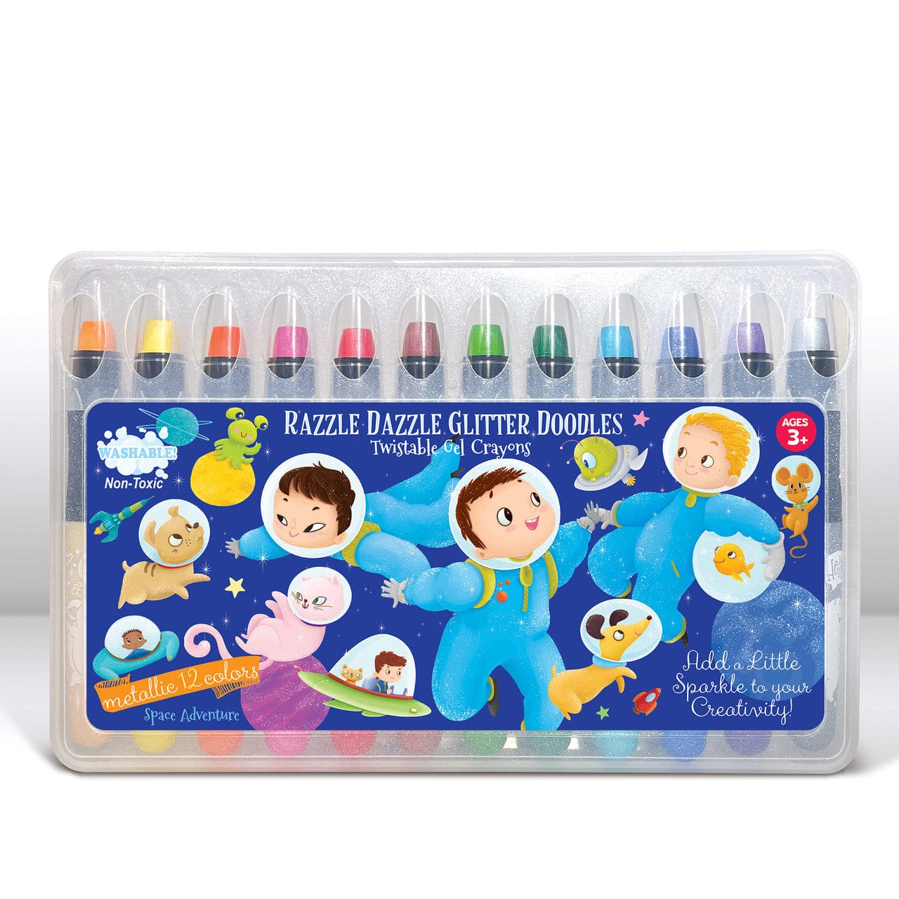 The Piggy Story Glitter Doodle Gel Crayons - Space Adventure