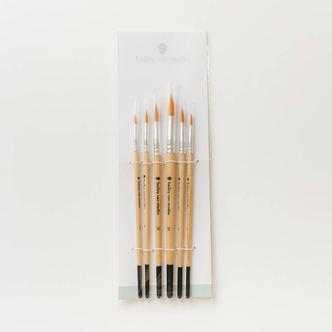 Round Tip Watercolor Brushes, 6 PC Set